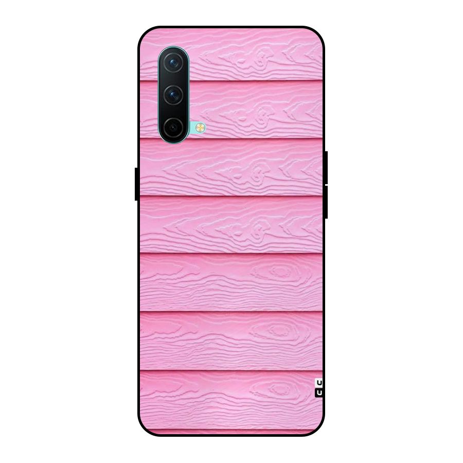 Pink Wood Metal Back Case for OnePlus Nord CE 5G