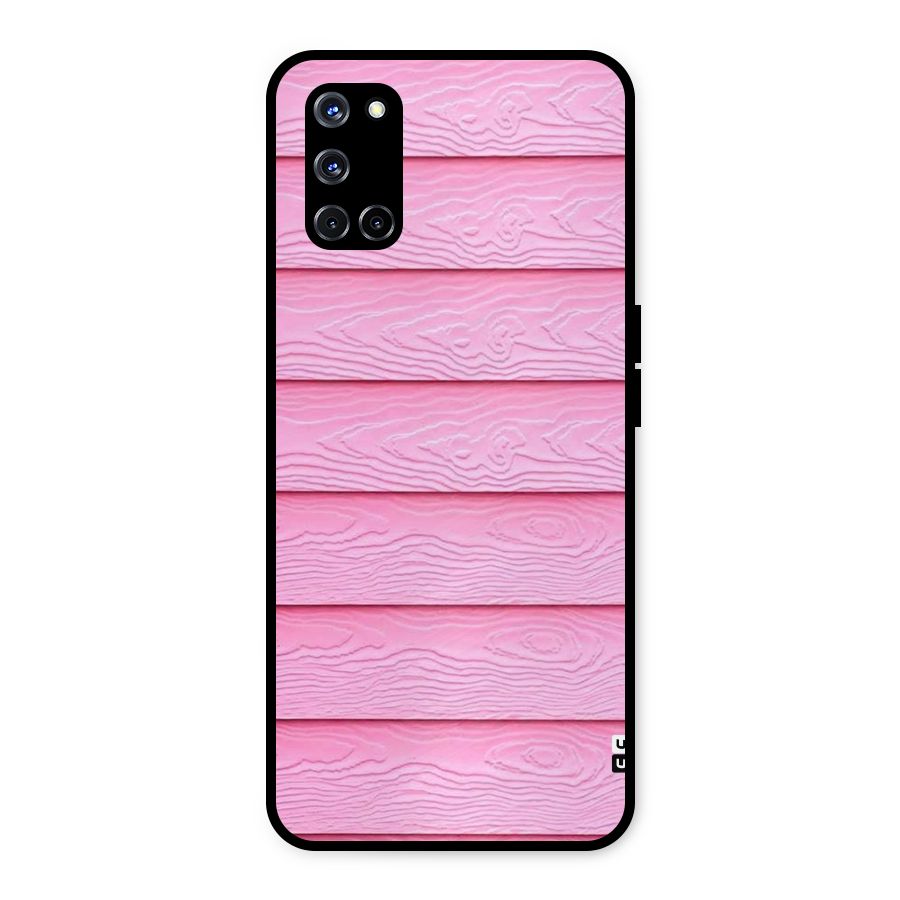 Pink Wood Metal Back Case for Oppo A52