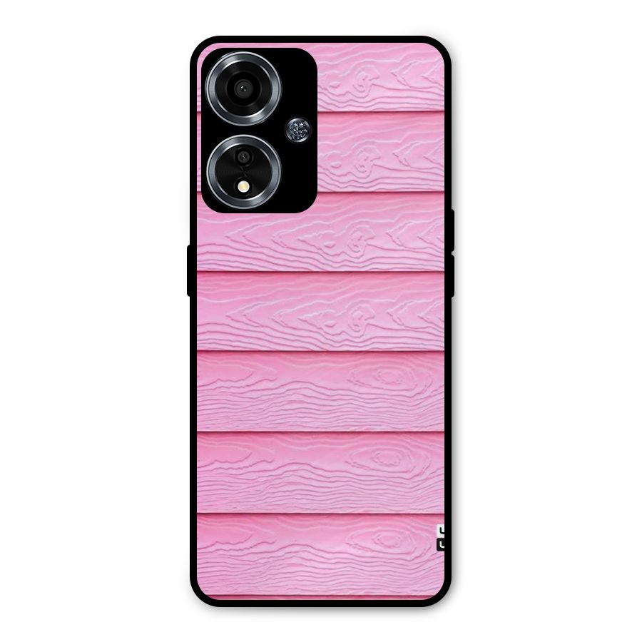 Pink Wood Metal Back Case for Oppo A59