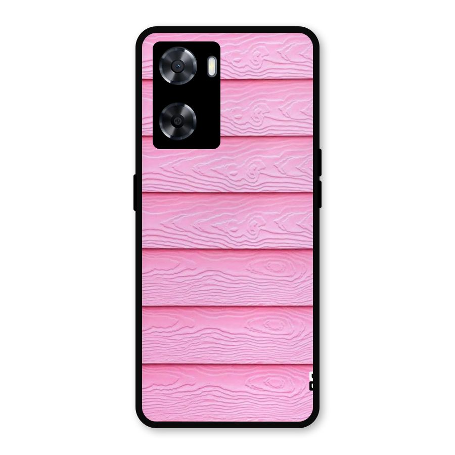 Pink Wood Metal Back Case for Oppo A77s