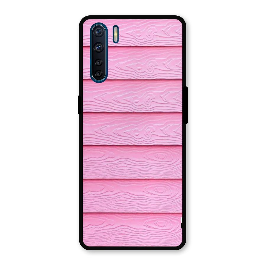 Pink Wood Metal Back Case for Oppo F15