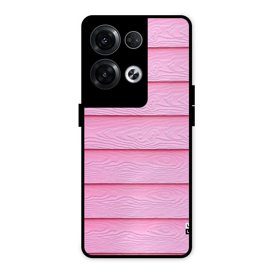 Pink Wood Metal Back Case for Oppo Reno8 Pro 5G