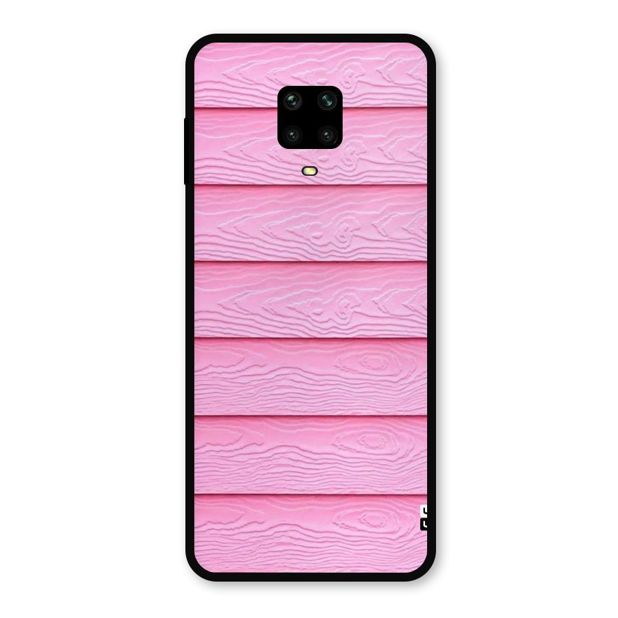 Pink Wood Metal Back Case for Poco M2