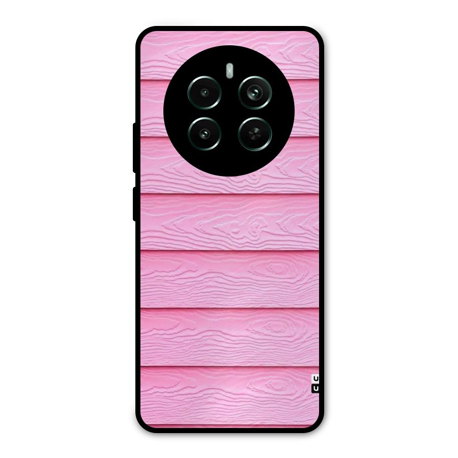 Pink Wood Metal Back Case for Realme 12 Pro Plus