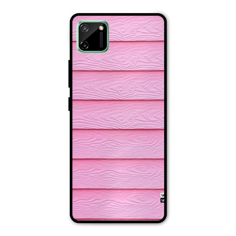 Pink Wood Metal Back Case for Realme C11