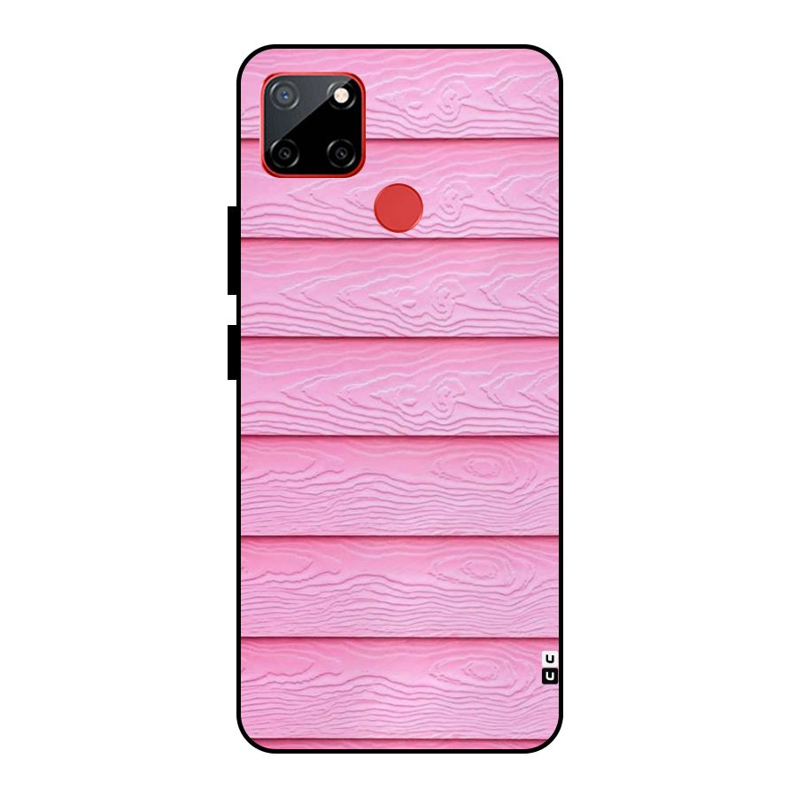 Pink Wood Metal Back Case for Realme C12