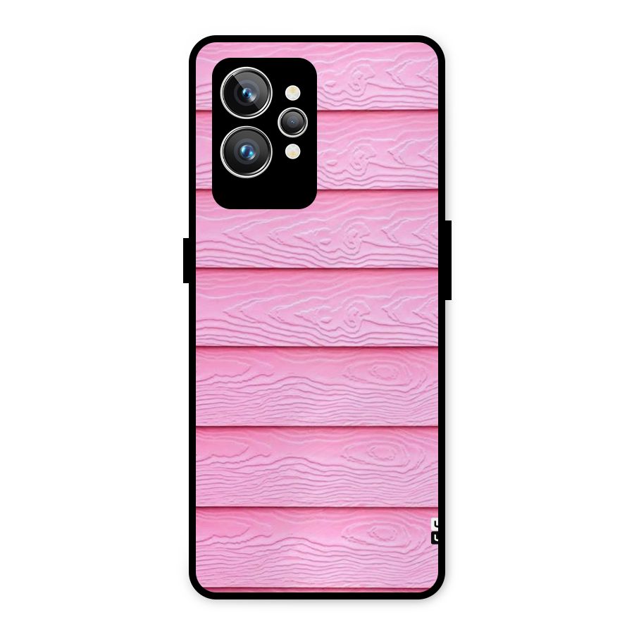 Pink Wood Metal Back Case for Realme GT2 Pro