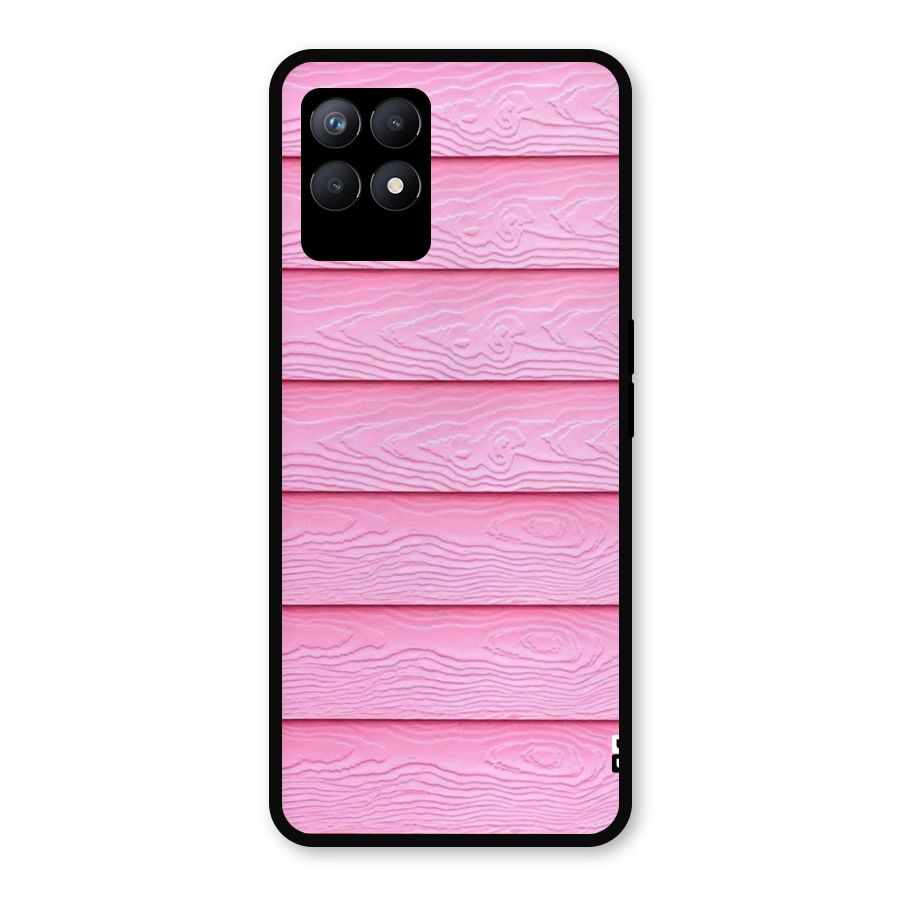 Pink Wood Metal Back Case for Realme Narzo 50