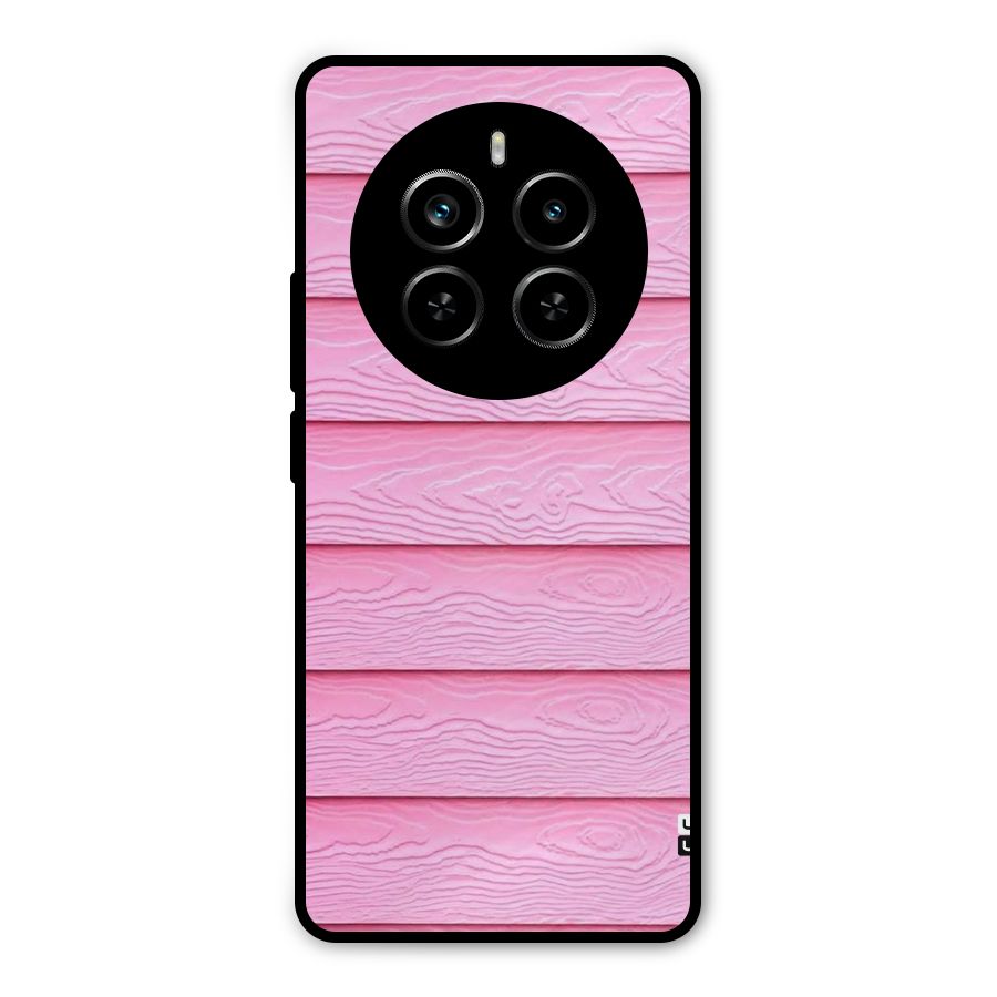 Pink Wood Metal Back Case for Realme P1 Pro
