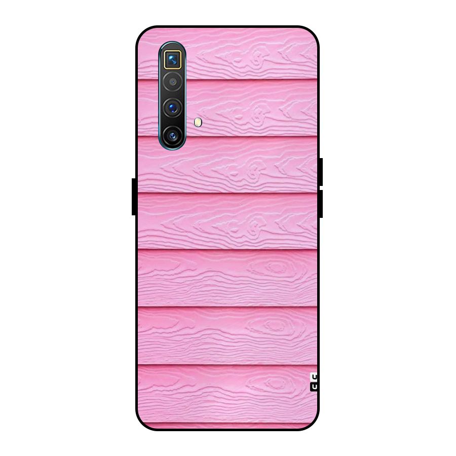 Pink Wood Metal Back Case for Realme X3