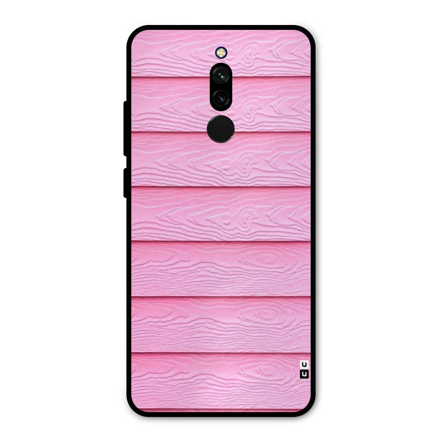 Pink Wood Metal Back Case for Redmi 8