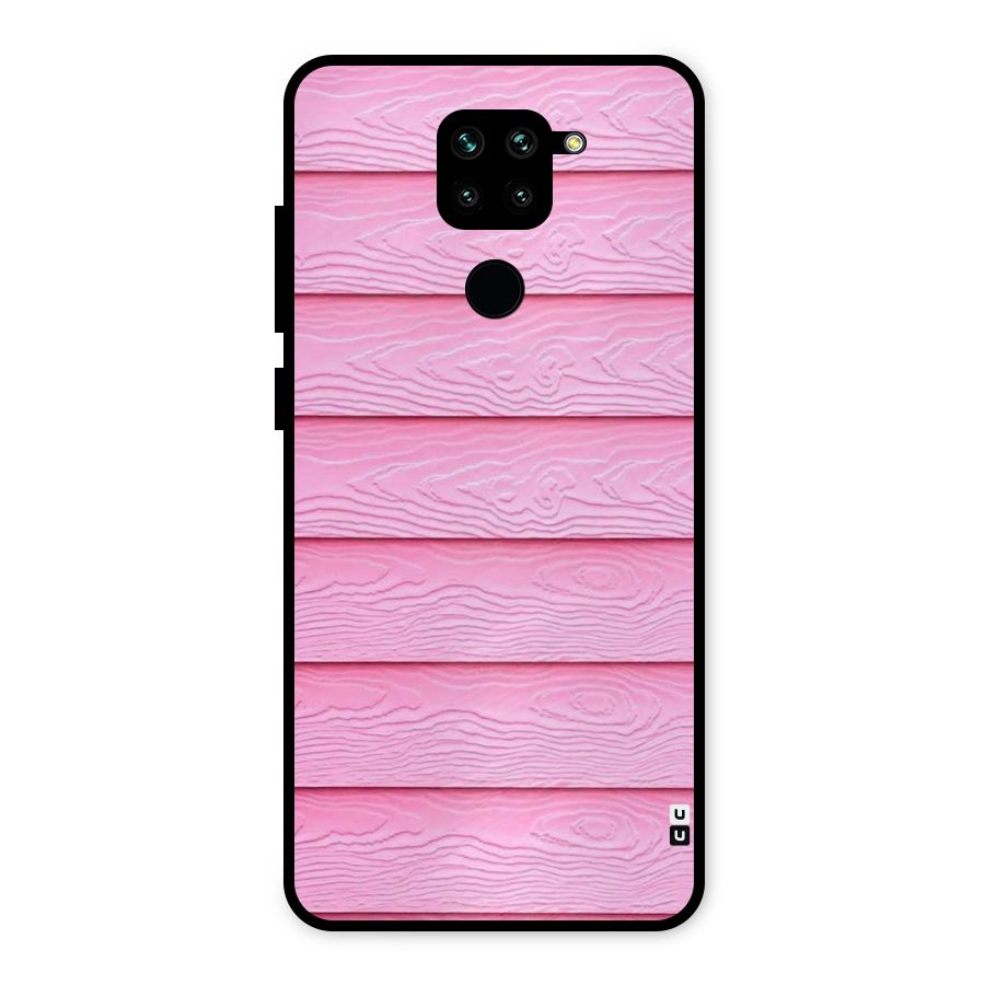 Pink Wood Metal Back Case for Redmi Note 9