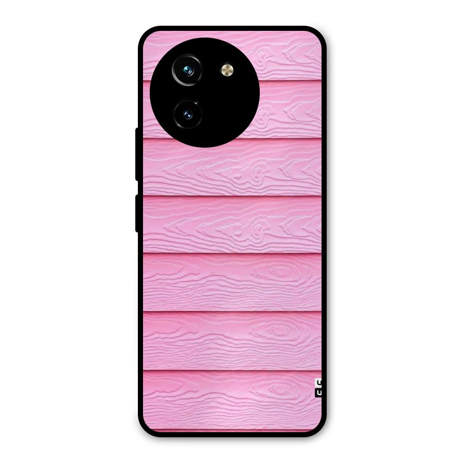 Pink Wood Metal Back Case for Vivo T3x