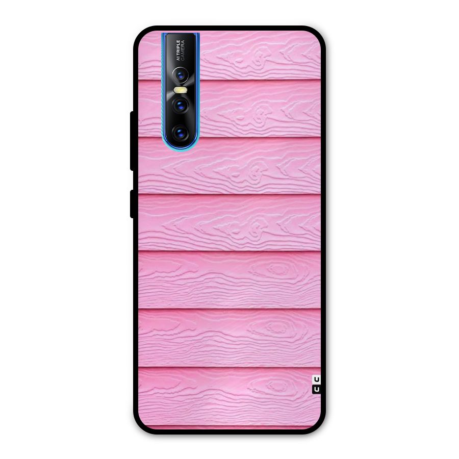 Pink Wood Metal Back Case for Vivo V15 Pro