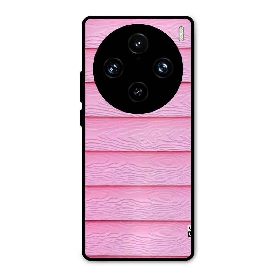 Pink Wood Metal Back Case for Vivo X100 Pro