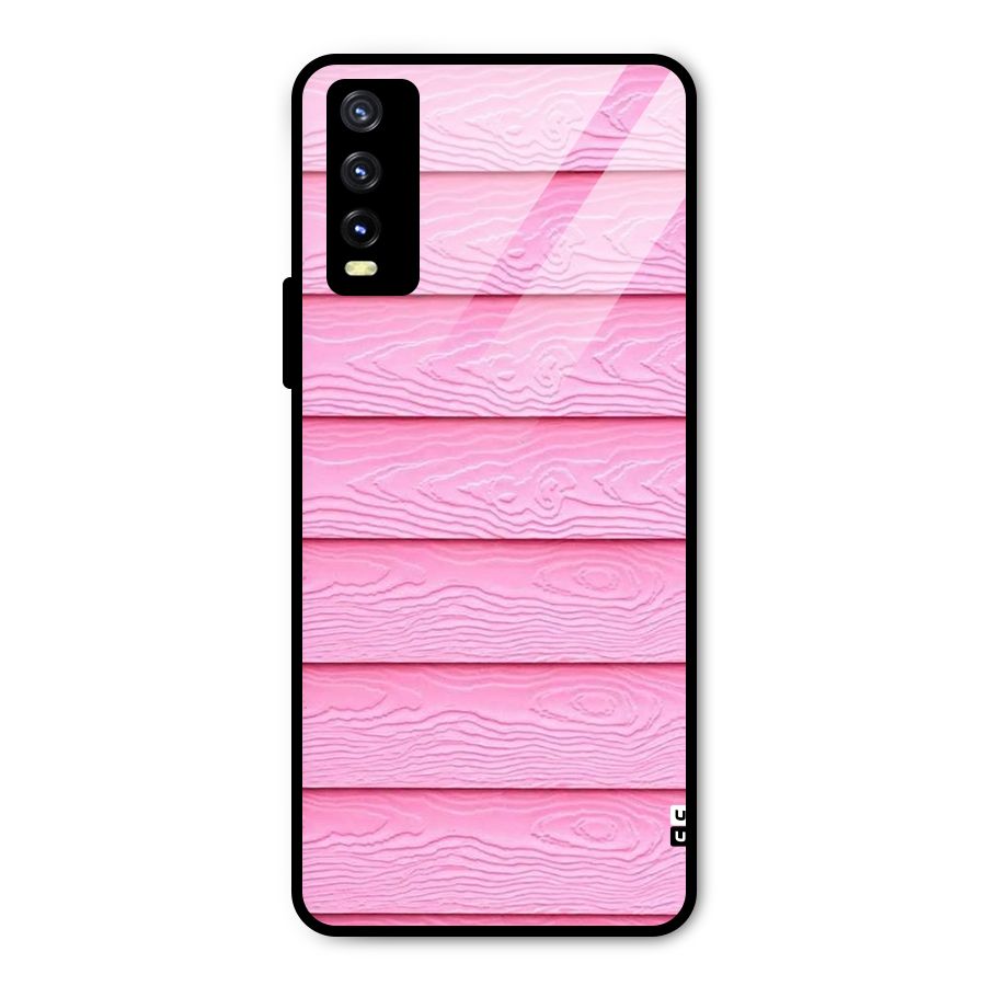 Pink Wood Metal Back Case for Vivo Y20