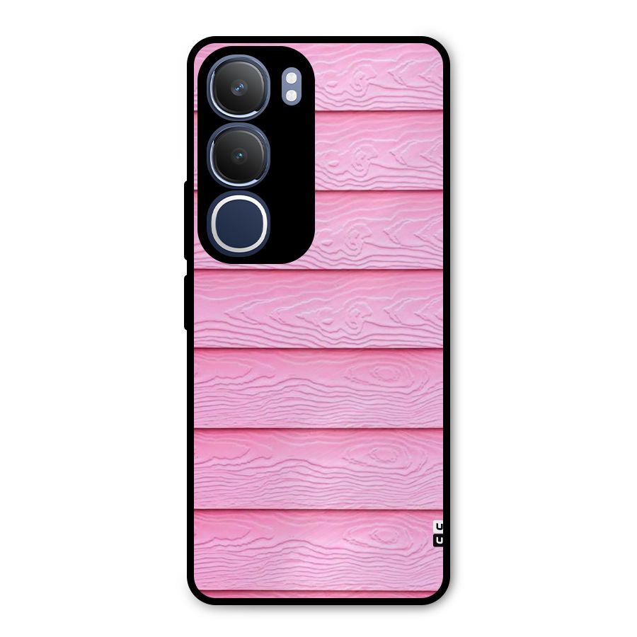 Pink Wood Metal Back Case for Vivo Y29