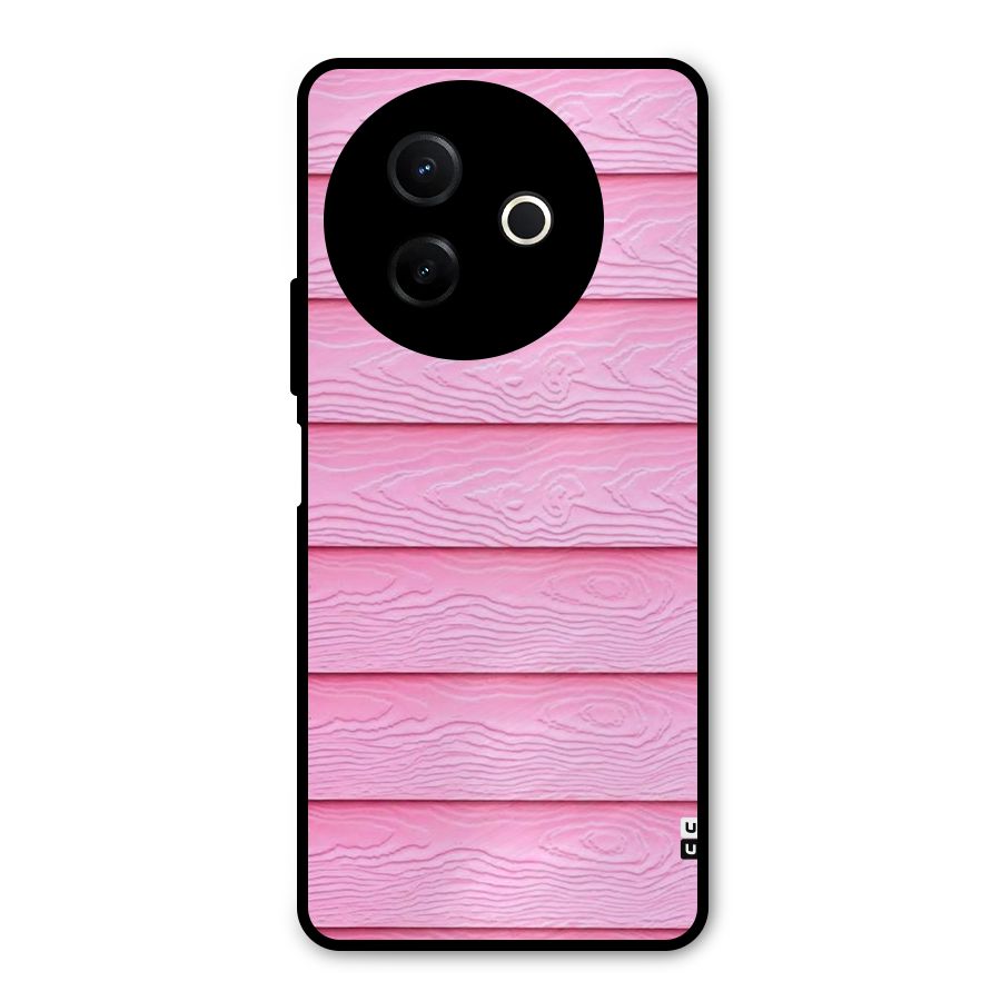 Pink Wood Metal Back Case for Vivo Y39