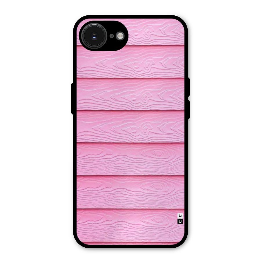 Pink Wood Metal Back Case for iPhone 16e