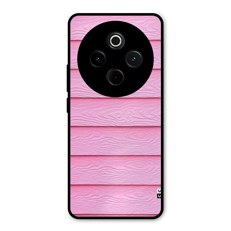 Pink Wood Metal Back Case for iQOO Z10