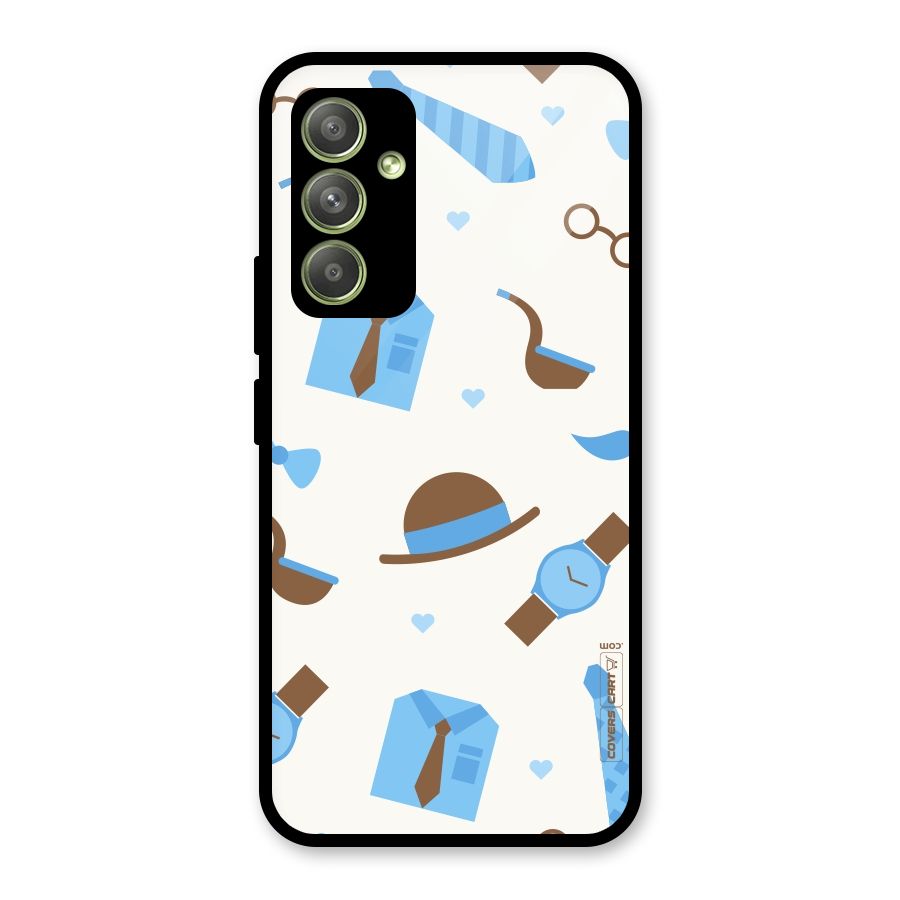 Pipe Hat Watch Pattern Glass Back Case for Galaxy A54