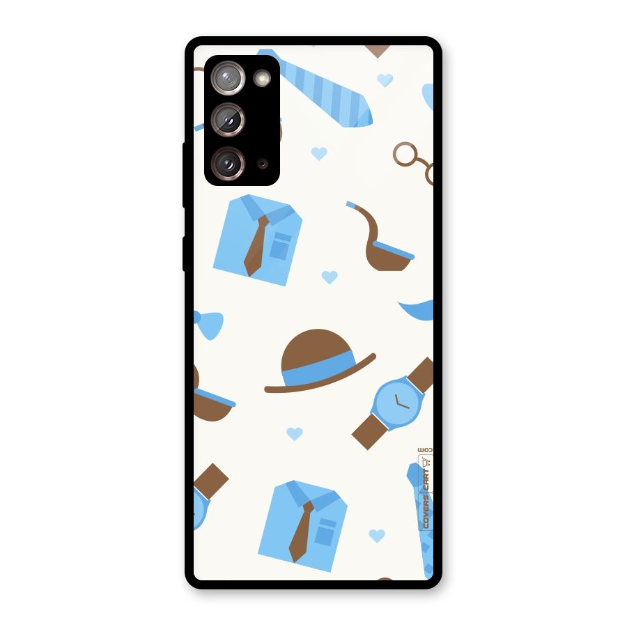 Pipe Hat Watch Pattern Glass Back Case for Galaxy Note 20