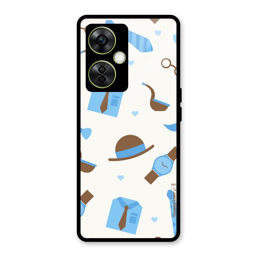 Pipe Hat Watch Pattern Glass Back Case for OnePlus Nord CE 3 Lite