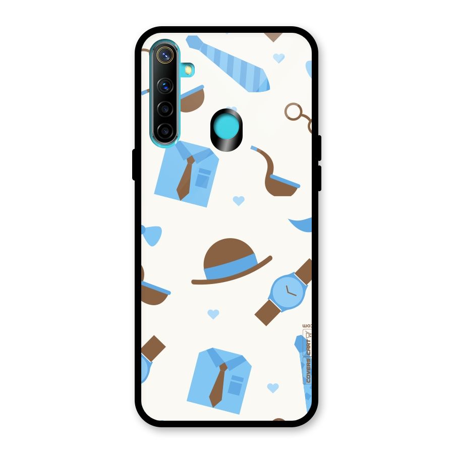 Pipe Hat Watch Pattern Glass Back Case for Realme 5
