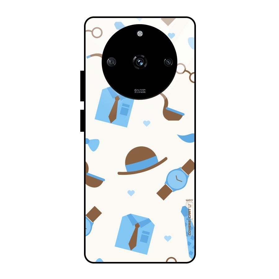 Pipe Hat Watch Pattern Glass Back Case for Realme Narzo 60 5G