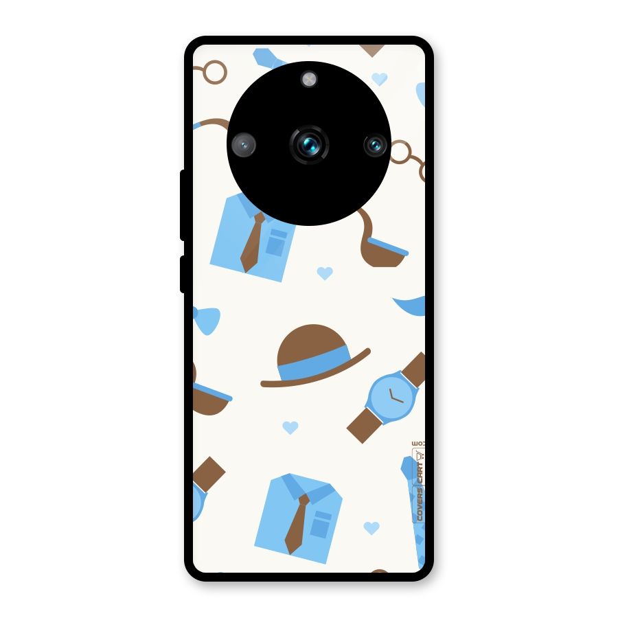 Pipe Hat Watch Pattern Glass Back Case for Realme Narzo 60 Pro