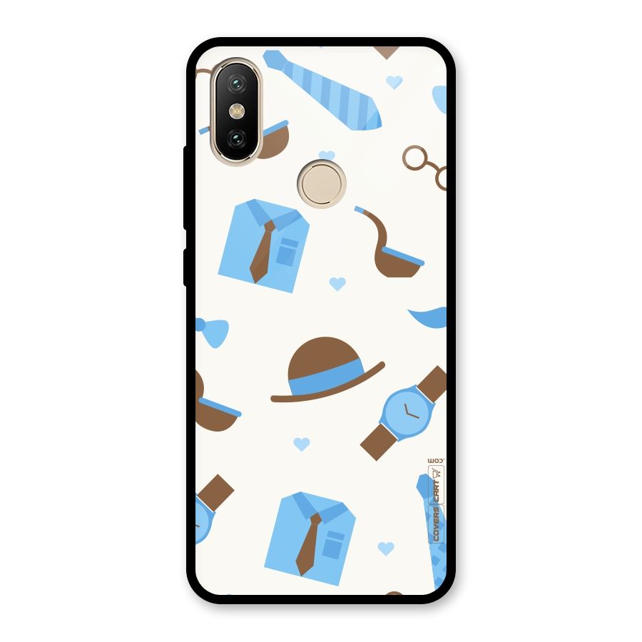Pipe Hat Watch Pattern Glass Back Case for Redmi A2