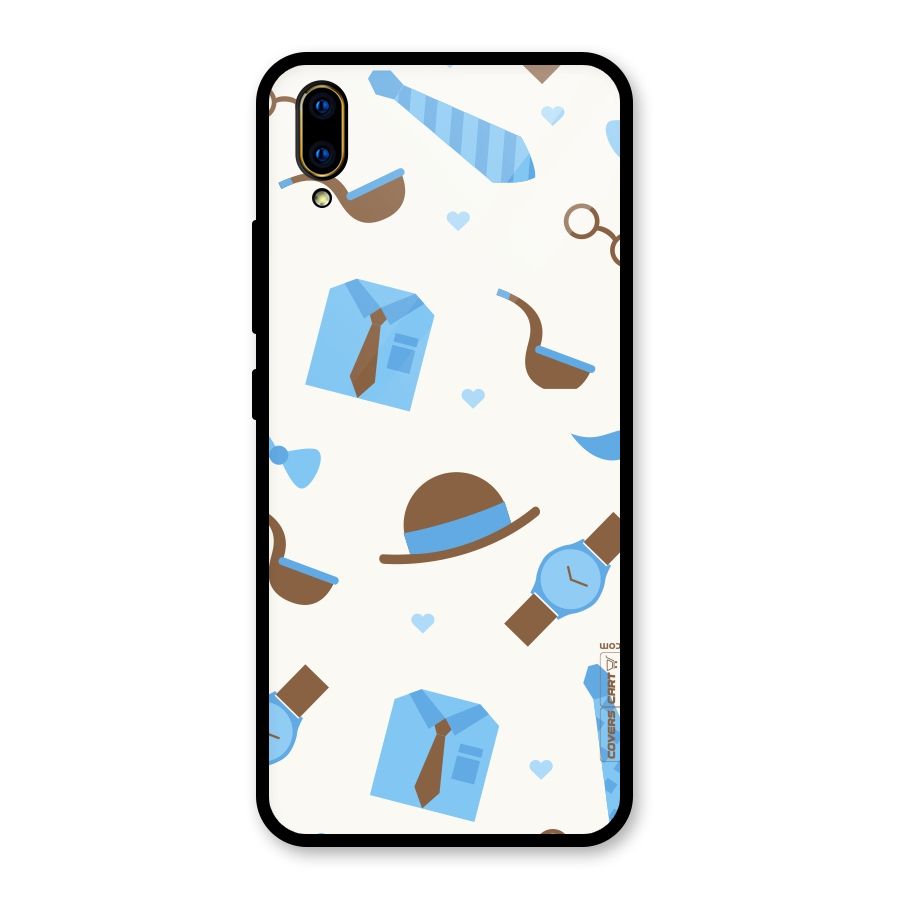 Pipe Hat Watch Pattern Glass Back Case for Vivo V11 Pro