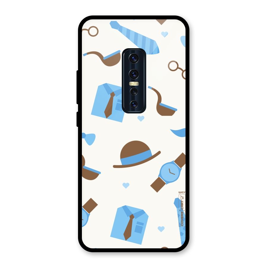 Pipe Hat Watch Pattern Glass Back Case for Vivo V17 Pro
