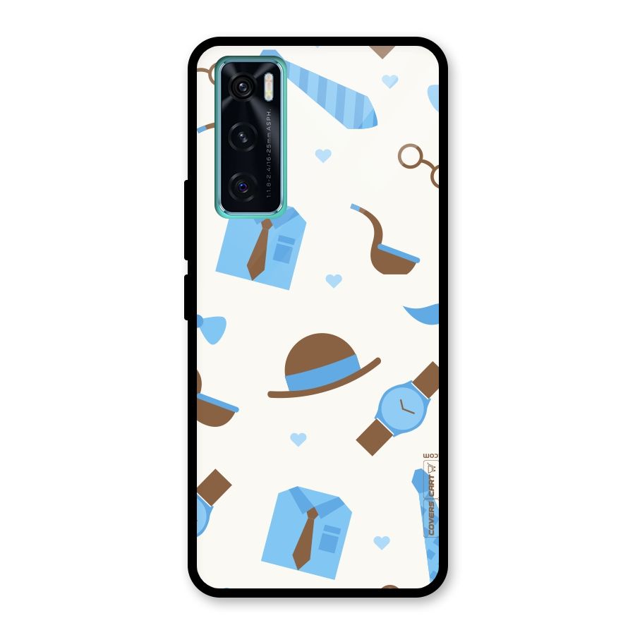 Pipe Hat Watch Pattern Glass Back Case for Vivo V20 SE