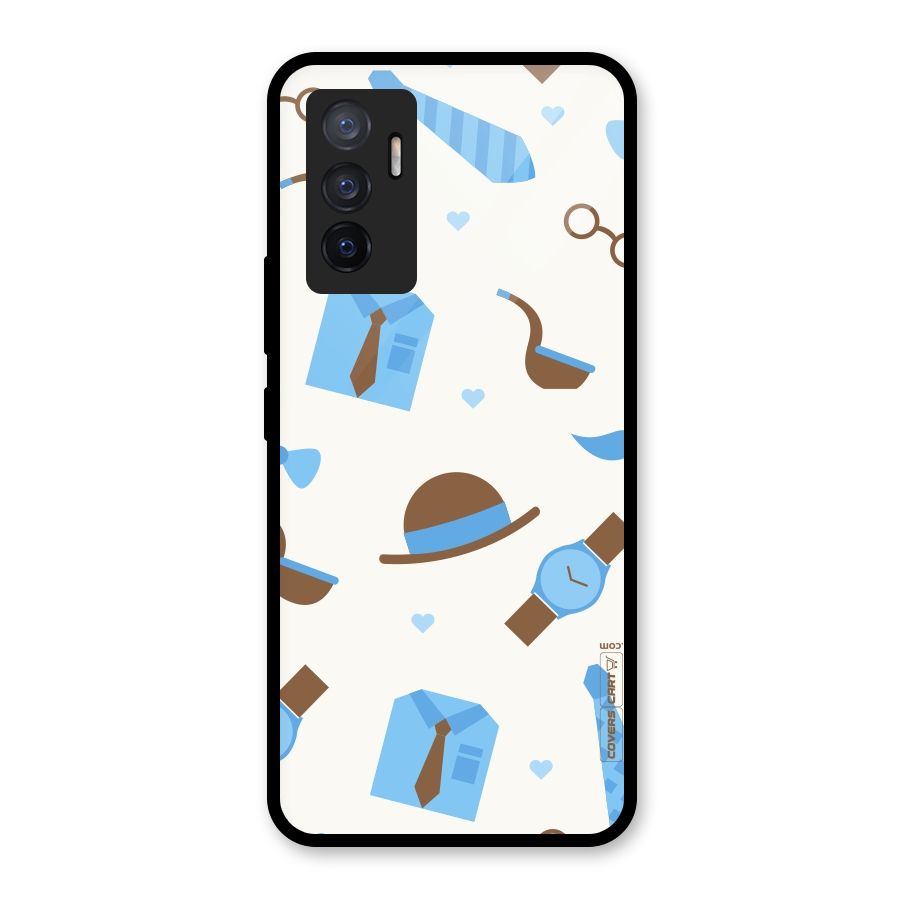 Pipe Hat Watch Pattern Glass Back Case for Vivo V23e