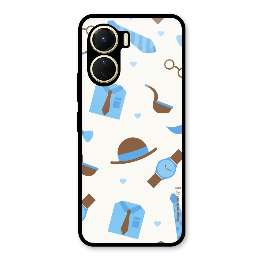 Pipe Hat Watch Pattern Glass Back Case for Vivo Y16