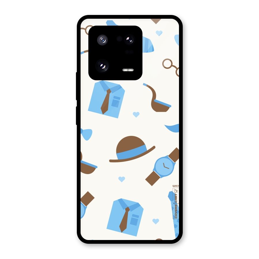 Pipe Hat Watch Pattern Glass Back Case for Xiaomi 13 Pro