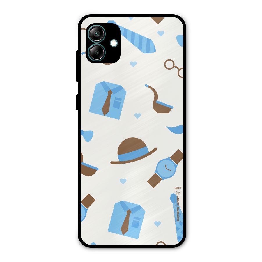Pipe Hat Watch Pattern Metal Back Case for Galaxy A04