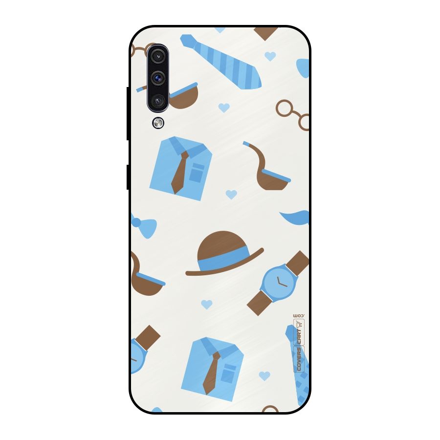 Pipe Hat Watch Pattern Metal Back Case for Galaxy A30s