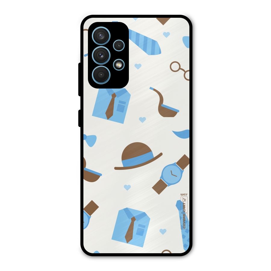 Pipe Hat Watch Pattern Metal Back Case for Galaxy A32