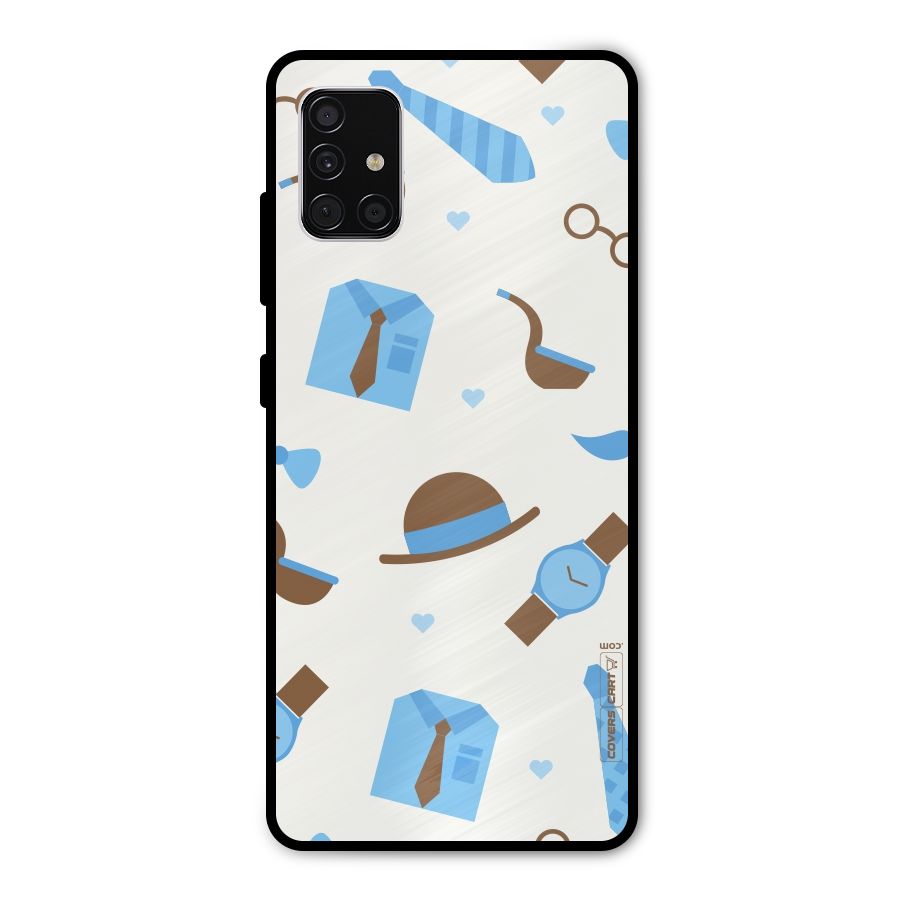 Pipe Hat Watch Pattern Metal Back Case for Galaxy A51
