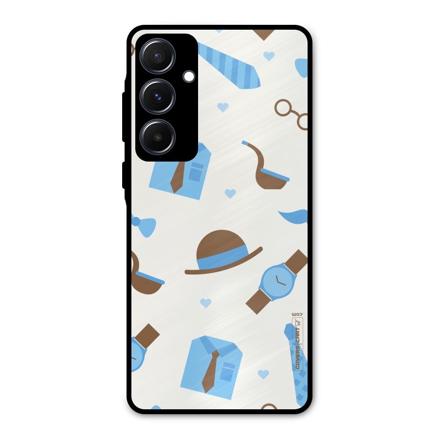 Pipe Hat Watch Pattern Metal Back Case for Galaxy A55