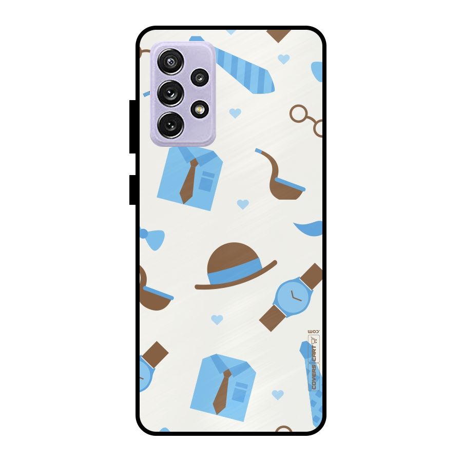 Pipe Hat Watch Pattern Metal Back Case for Galaxy A72