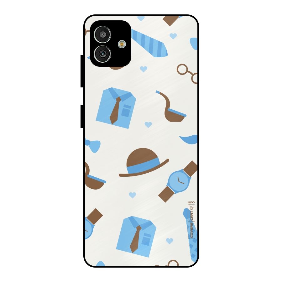 Pipe Hat Watch Pattern Metal Back Case for Galaxy M13 5G