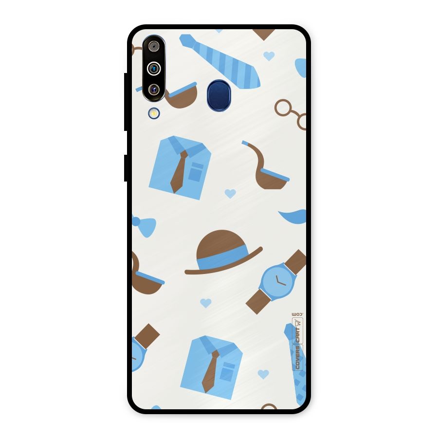 Pipe Hat Watch Pattern Metal Back Case for Galaxy M30