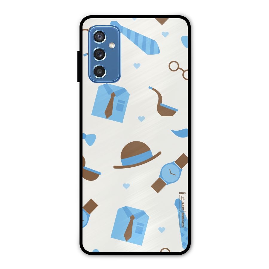 Pipe Hat Watch Pattern Metal Back Case for Galaxy M52 5G