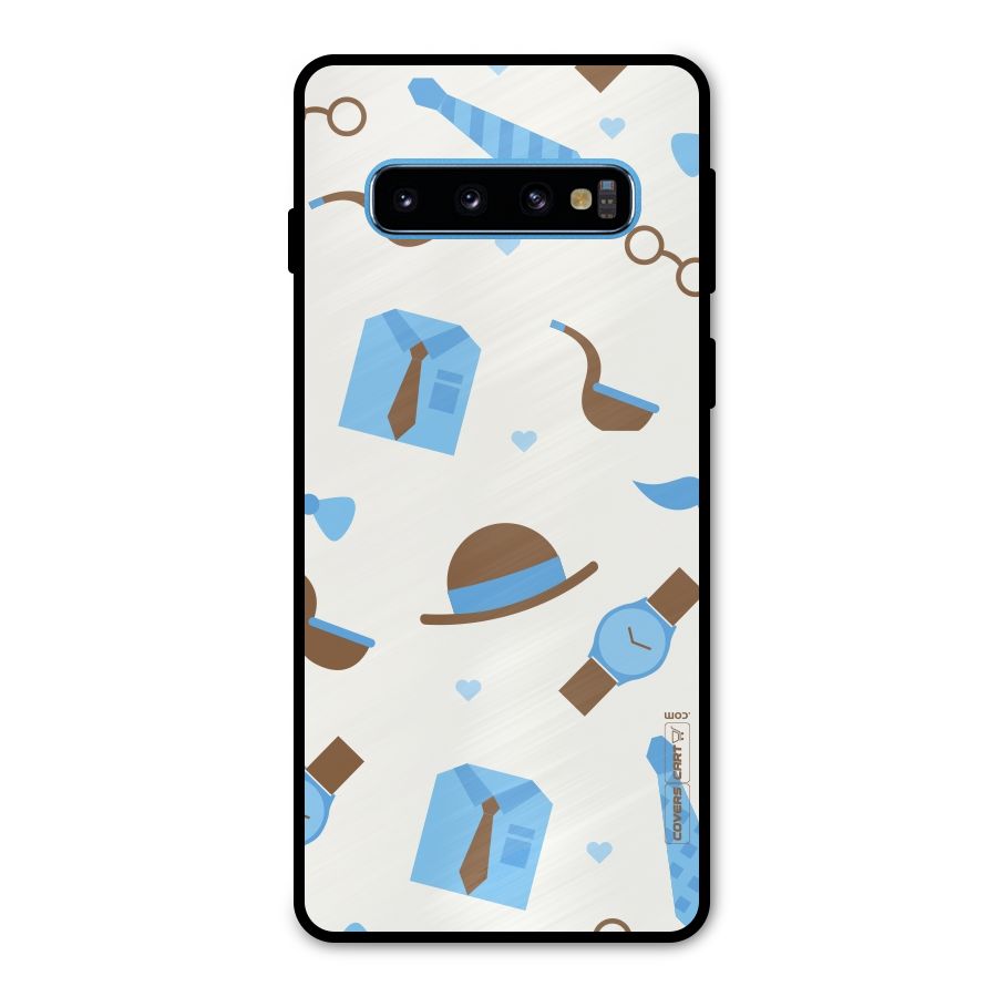 Pipe Hat Watch Pattern Metal Back Case for Galaxy S10