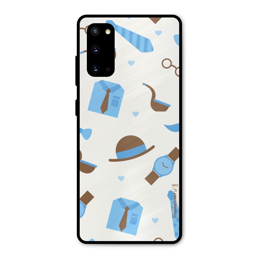 Pipe Hat Watch Pattern Metal Back Case for Galaxy S20