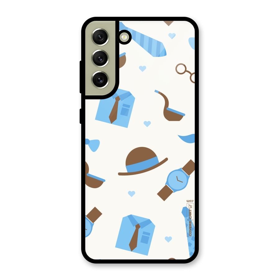 Pipe Hat Watch Pattern Metal Back Case for Galaxy S21 FE 5G (2023)