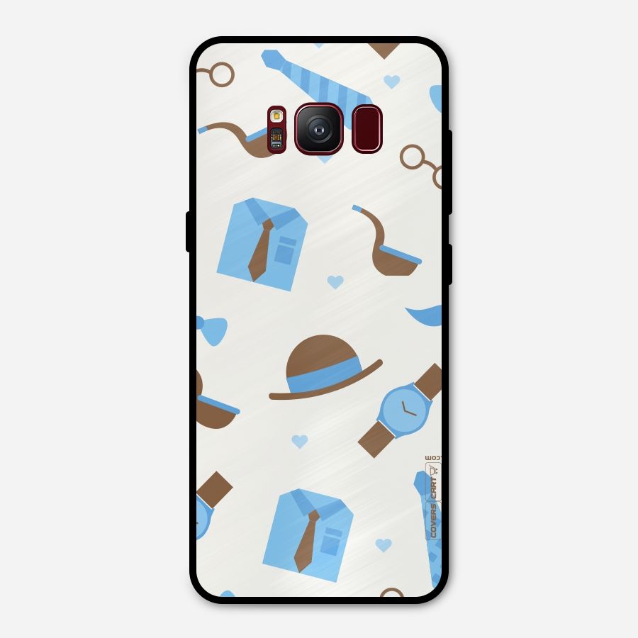 Pipe Hat Watch Pattern Metal Back Case for Galaxy S8